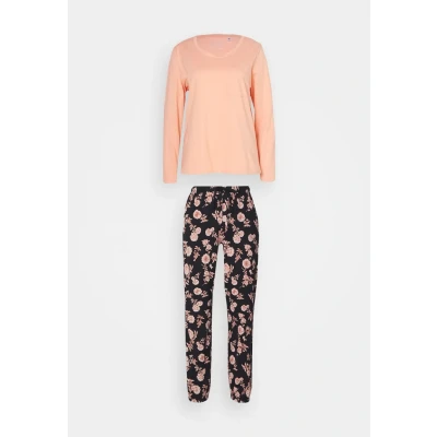 Abbildung von Lascana VD Prints PJ Nachtwäsche Set, Damen, Größe: 32/34, Apricot/black