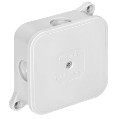 Abbildung von Miratic Abzweigdose Wasserdicht IP44 Verteilerdose Außen mit 4 Gummidrüsen Aufputz Robuste und Sichere Elektroinstallation für Außenbereiche (Weiß)