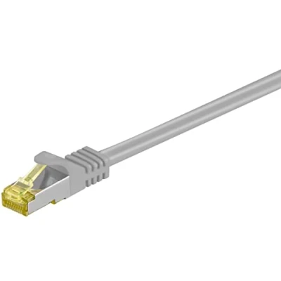 Abbildung von Goobay 92639 LAN Kabel 2meter doppelt geschirmt S FTP Netzwerkkabel CAT 7 2m mit 10 Gigabit RJ 45 Stecker Grau