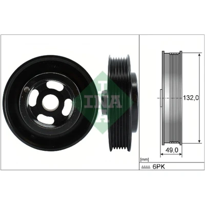 Abbildung von INA 544 0126 10 Kurbelwellenriemenscheibe 131,50 FORD: MONDEO 4 Stufenheck