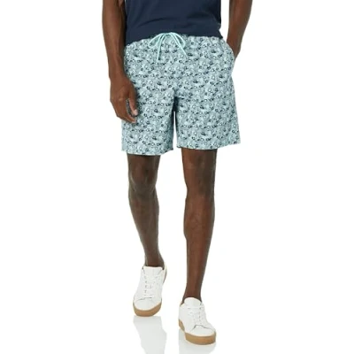 Abbildung von Amazon Essentials Herren Walkshorts Schrittlänge 20 cm lockere Passform mit Kordelzug (in Übergröße erhältlich), Grün Floral, S
