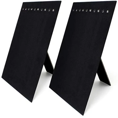 Abbildung von iGadgitz Home U7090 Samt Kettenständer Kettenhalter Schmuckständer (10 Haken) Schwarz 2 Stk