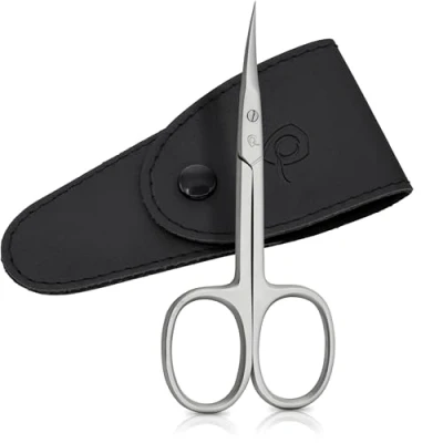 Abbildung von marQus Hautschere Edelstahl Extra scharf mit gebogener Schneide und Nagelscheren Etui Fingernagel Schere Nagelhautschere rostfrei