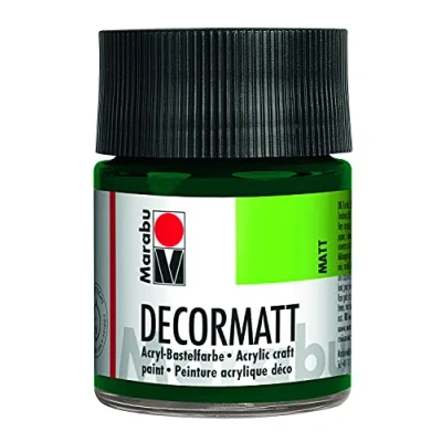 Abbildung von Marabu 14010005075 Decormatt Acryl Tannengrün 075, 50 ml, samtmatte Acrylfarbe auf Wasserbasis, cremig und farbintensiv, speichelfest, wetterfest, zum freien Malen Schablonieren