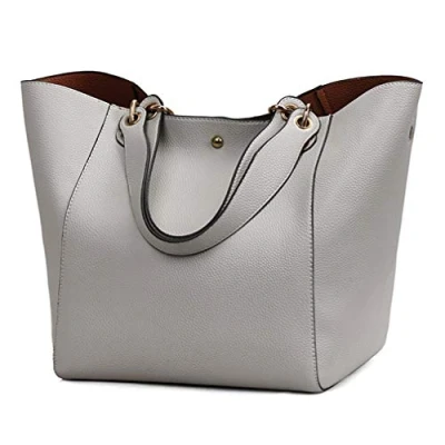 Abbildung von Pahajim Henkeltaschen Desigual Handtasche Damen Ledertasche Shopper Groß Tote Schultertaschen Kunstleder Wasserdichte Tasche Umhängetasche Geschenk Für Frauen(Grau)