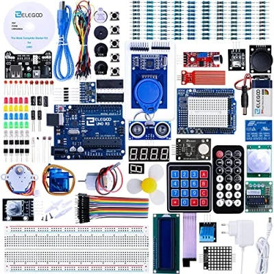 Abbildung von ELEGOO UNO R3 Ultimate Starter Kit, Kompatibel mit Arduino IDE Vollständigster Elektronik Projekt Baukasten deutschem Tutorial, Mikrocontroller Board und Zubehör (mehr als 200 Teile)