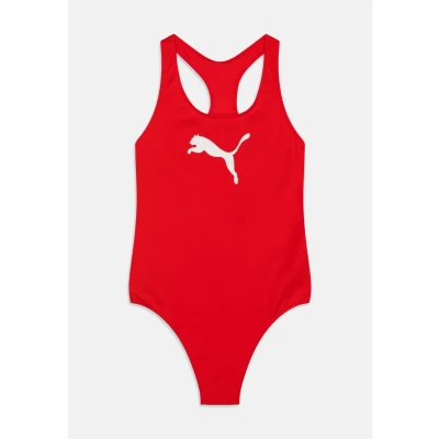 Abbildung von Puma SWIM Girls Racerback Swimsuit Badeanzug für Kinder, Größe: 164, Red