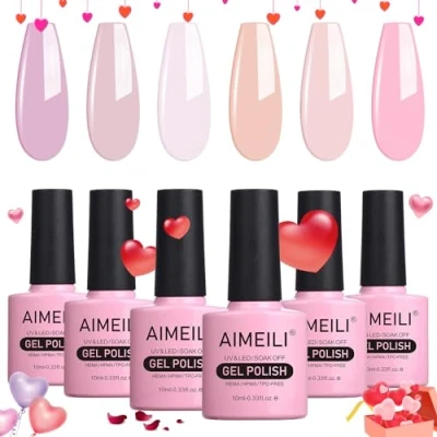 Abbildung von AIMEILI UV LED Gellack mehrfarbig ablösbarer Gel Nagellack Set Nail Polish Kit 6 x 10ml Nummer 31