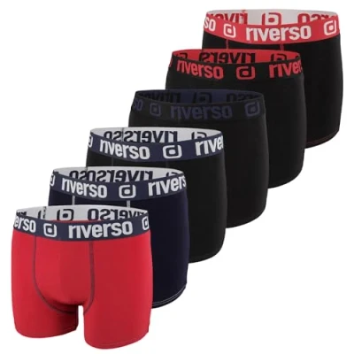 Abbildung von riverso Boxershorts Herren RIVOle 6er Pack Unterhosen Unterwäsche Retroshorts Set Boxer Shorts Stretch, Größe:XXL, Farbe:Farbmix 5 (RVS1BCX6PK5M)