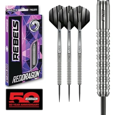 Abbildung von RED DRAGON Rebel 21 Gram Tungsten Darts Set mit Flights und Schäfte