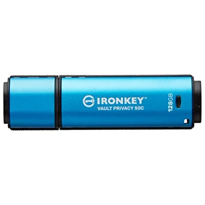 Abbildung von Kingston IronKey Vault Privacy 50 FIPS 197 Typ C zertifizierter und mit XTS AES 256 Bit verschlüsselter USB Stick für mehr Datenschutz IKVP50C/128GB
