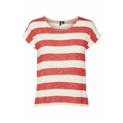 Abbildung von Vero Moda Vmwide Stripe S/L GA NOOS Tshirt print, Damen, Größe: XS, Goji berry