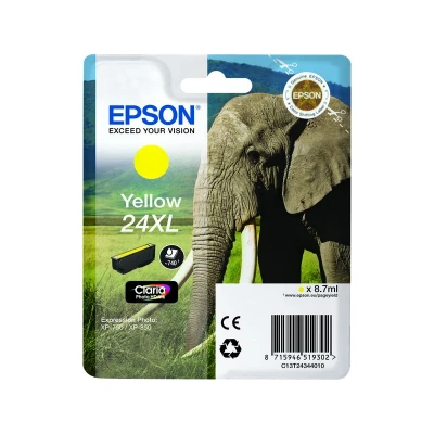 Abbildung von Epson Original 24XL Tinte Elefant (XP 750, XP 850, 950, 55, 760, 860, 960, 970), gelb