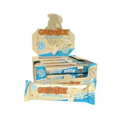 Abbildung von Grenade Weiße Schokolade Cookie Proteinriegel Proteinreich &amp; Zuckerarm 12 x 60 g (Die Verpackung kann Variieren)