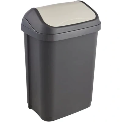 Abbildung von keeeper Mülleimer mit Schwingdeckel, 10 l, Swantje, Graphit Grau