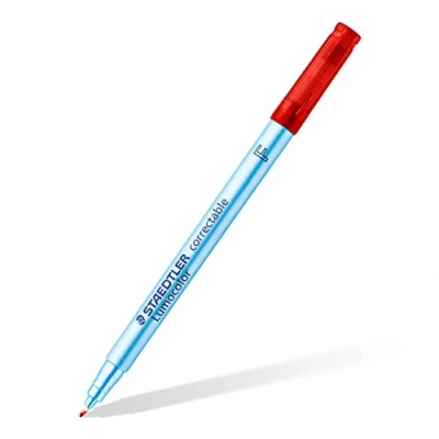 Abbildung von STAEDTLER 305 F 2 Lumocolor correctable Folienstift Spitze, circa 0.6 mm, 10 Stück im Kartonetui, rot
