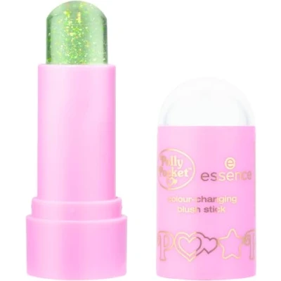 Abbildung von essence Polly Pocket colour changing blush stick, Rouge, Nr. 01, Pink, farbanpassend, Färbeeffekt, natürlich, vegan, ölfrei, ohne Parabene, Mikroplastikpartikel, 1er Pack (5.2g)