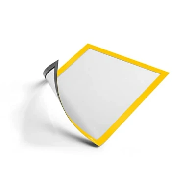 Abbildung von Durable Info Rahmen Duraframe Magnetic (A4, Magnetrahmen für metallische Oberflächen) 5 Stück, gelb, 486904