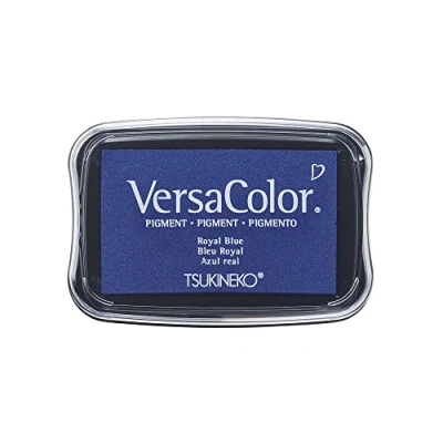 Abbildung von Rayher Hobby 29017376 Tsukineko Versa Color Pigment Stempelkissen, royalblau, 9,6 x 6,3 1,8 cm, Tinte auf Wasserbasis