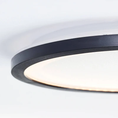 Abbildung von Brilliant LED Deckenleuchte »Mosako«, Panel, Glitzereffekt, D 25 cm, 2300 lm, 3000 K, schwarz/weiß
