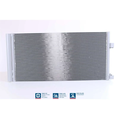 Abbildung von NISSENS 940034 Klimakondensator mit Trockner Aluminium 725 R 134a RENAULT: LAGUNA 3 Grandtour,