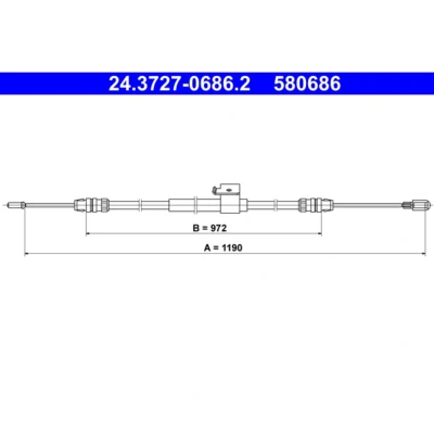 Abbildung von ATE 24.3727 0686.2 Handbremsseil 1190 FORD: Transit V363 Minibus, Van