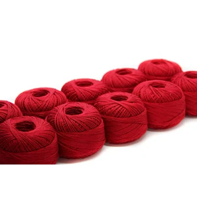 Abbildung von STRICKDIRWAS Häkelgarn aus 100% Baumwolle Baumwollgarn Baumwollfaden zum Sticken, Häkeln, Schmuck, Basteln… (dunkelrot)