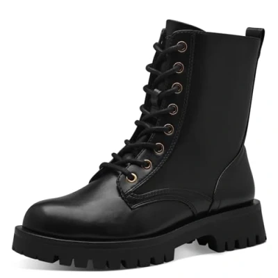 Abbildung von Tamaris Damen Stiefelette Vegan; BLACK/GOLD, EU 39