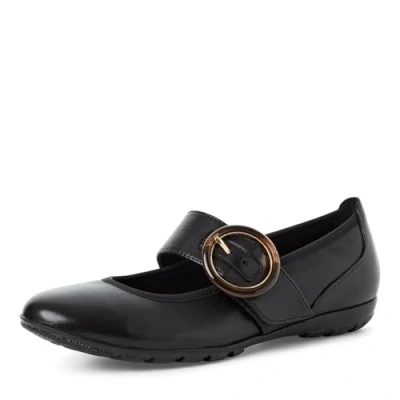 Abbildung von MARCO TOZZI Damen Ballerinas aus Leder mit Klettverschluss, Schwarz (Black), 37 EU