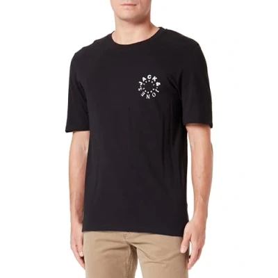 Abbildung von JACK &amp; JONES Herren Jjwarrior Tee Crew Neck T Shirt, Black/Print:small, XL EU