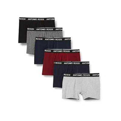 Abbildung von ANTONIO ROSSI (3/6er Pack) Boxershorts Herren Unterhosen Männer Multipack mit Elastischem Bund Baumwollreich, Bequeme Herrenunterwäsche, Klassisch Dunkel (6er Pack), M