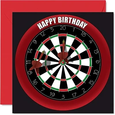 Abbildung von Lustige Geburtstagskarte zum 29. Geburtstag für Männer und Frauen Dartscheibe Happy Birthday Karte Sohn, Tochter, Bruder, Schwester, Onkel, Tante, Nichte, Neffe, Cousin, 145 mm x mm,