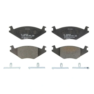 Abbildung von BOSCH 0 986 468 890 Bremsbelagsatz Low Metallic mit Feder VOLKSWAGEN: GOLF 2, Polo II Hatchback, Coupe, SEAT: Ibiza Córdoba I Saloon