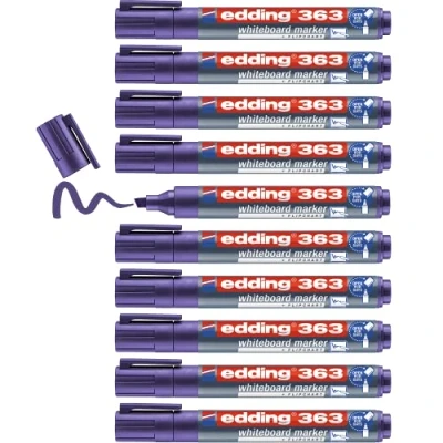 Abbildung von edding 363 Whiteboardmarker violett 10 Whiteboard Stifte Keilspitze 1 5 mm Boardmarker abwischbar für Whiteboard, Flipchart, Magnettafel, Pinnwand, Memoboard Sketchnotes