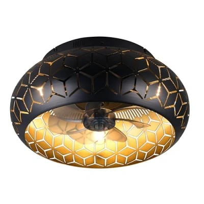 Abbildung von Reality Leuchten Deckenventilator mit Beleuchtung Bidar R61574080, Metall Schwarz matt, 3 Geschwindigkeiten, Sommer Winterbetrieb, Fernbedienung, Timer
