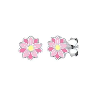Abbildung von Elli Blume Pastell Emaille Ohrringe für Kinder, Größe: One Size, Silber