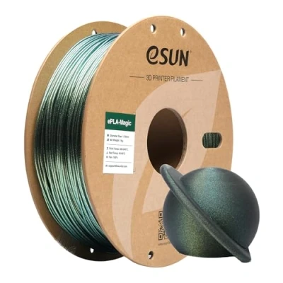 Abbildung von eSUN Dual Color PLA Filament 1.75mm, ePLA Magic Glitter 3D Drucker Filament, Maßgenauigkeit +/ 0.05mm, 1KG Spule (2.2 LBS) für Drucker, Dunkel Glänzendes Gold
