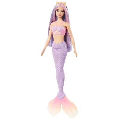 Abbildung von Barbie Puppe Meerjungfrau mit Bunten Haaren, Lila