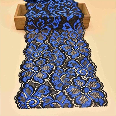 Abbildung von Yulakes 5 Yards Stretch Spitzenbordüre Vintage Spitzenborte Spitzenband Zierband Spitze Blume Borte Hochzeit lace Trim Deko Band,Handwerk, Schleifband 18cm Breite (Blau)