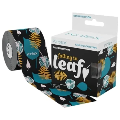 Abbildung von Kintex Kinesiologie Tape Design Edition, 5 cm x m, hautfreundliches &amp; wasserfestes Tape, Physio Medizinisches Sporttape (Falling in Leaf)