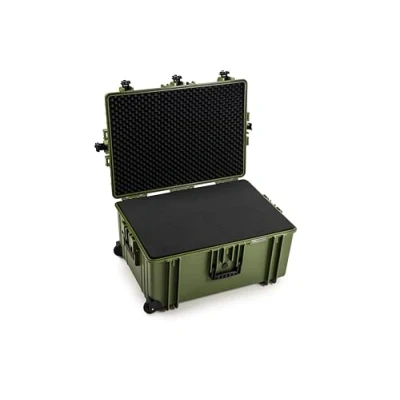 Abbildung von B&amp;W Transportkoffer Outdoor Typ 7800 Bronze Grün mit Würfelschaum, Trolley Koffer, ideal auf Tour wasserdicht nach IP67 Zertifizierung, staubdicht, bruchsicher und unverwüstlich