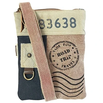 Abbildung von Sunsa Damen kleine Umhängetasche. Crossover Bag aus Canvas &amp; Leder. Crossbody Tasche in Vintage Retro Stil. Schultertasche für Frauen oder Mädchen