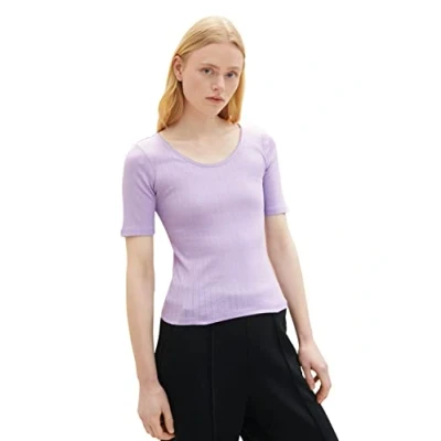 Abbildung von TOM Tailor Denim Tshirt basic, Damen, Größe: Medium, Lilac vibe