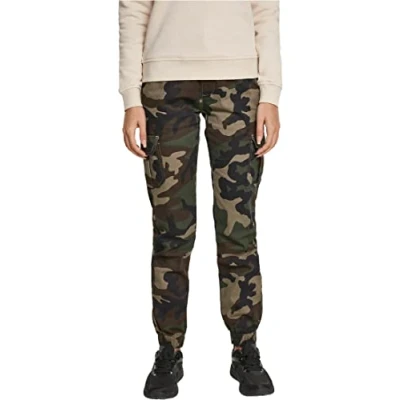 Abbildung von Urban Classics Ladies HIGH Waist CAMO Cargo Pants Cargohose, Damen, Größe: 31, Woodcamo