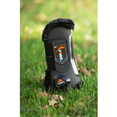 Abbildung von eQuick Sehnenschutz eLight Velcro Panther Schwarz Warmblut