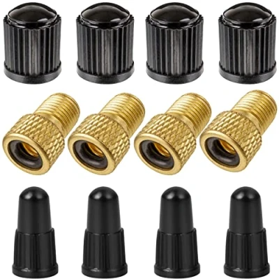 Abbildung von Adapter Set für Dunlop und Sclaverand Ventil auf Schrader Ventil, 12 Pack, 4 x DV + SV AV Auto Ventildeckel, Presta Kappe, Fahrrad Adapter, Radventil