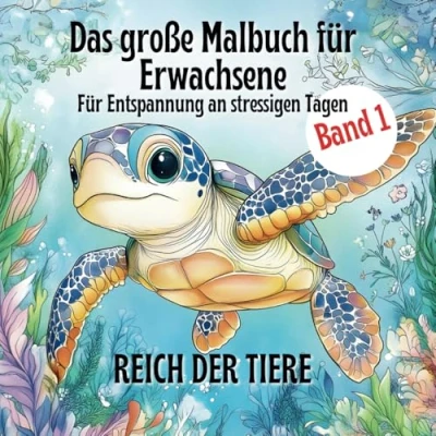 Abbildung von das große Malbuch Für Erwachsene Entspannung an stressigen Tagen Reich der TIERE: Tauche ein in beruhigende Tiere und lass den Stress des Alltags hinter dir.