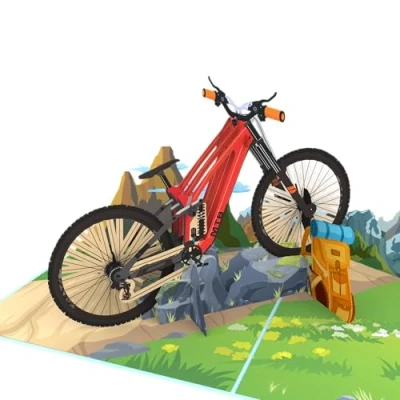 Abbildung von LIMAH® Pop Up Karte Fahrrad Geburtstagskarte Mountainbike für Radfahrer, Geschenkidee zum Geburtstag Mann und Frau Geldgeschenk, Gutschein Fahrradtour, MTB oder E Bike
