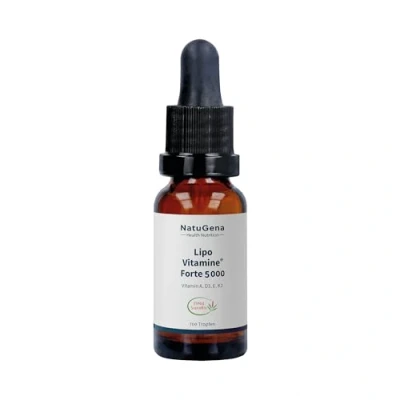 Abbildung von NatuGena Lipo Vitamine Forte 5000, Vitamin D3, E, K, A, trägt zu einer normalen Funktion des Immunsystems bei, 20 ml Familienpackung