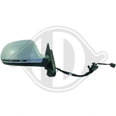 Abbildung von Außenspiegel Diederichs 1032225 links grundiert für elektr.Spiegelverstellung, beheizbar, Komplettspiegel, asphärisch AUDI: A3 Hatchback